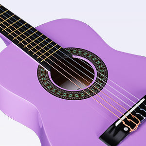 ADM Beginner Acoustic Classical Guitar 30 Inch Nylon Strings Wooden Guitar Bundle Kit for Kid Boy Girl Student Youth Guitarra Online Lessons with Gig Bag, Strap, Tuner, Strings, Picks, Purple