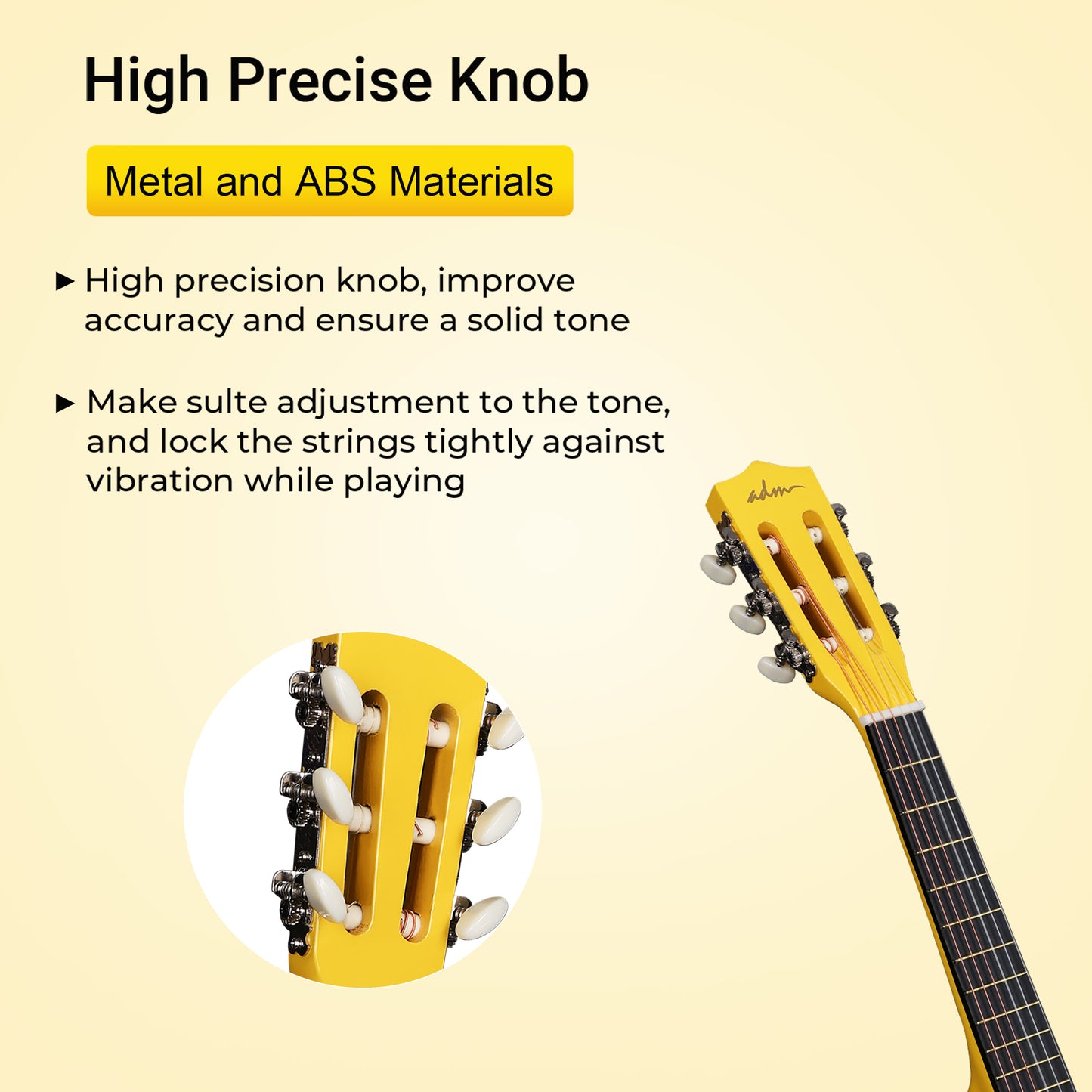 ADM Beginner Acoustic Classical Guitar Nylon Strings Wooden Guitar Bundle Kit for Kid Boy Girl Student Youth Guitarra Online Lessons with Gig Bag, Strap, Tuner, Picks (30 Inch, Honey Bee)